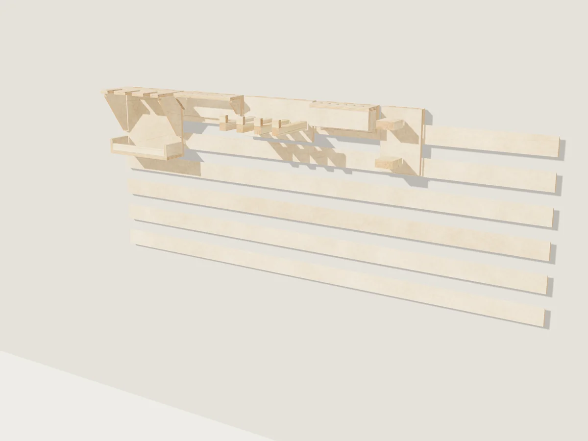French cleat wall, drawn by Benchside